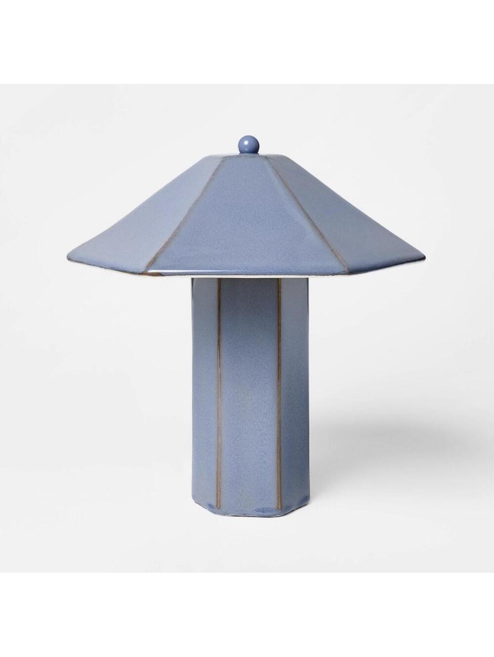 Blue Ceramic Pagoda Table Lamp